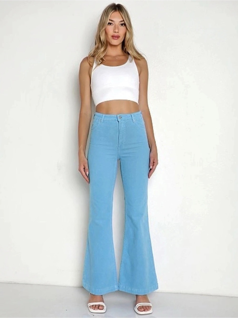 ROLLA'S High Ride Corduroy Eastcoast Flare in Bluebird Cord, 26